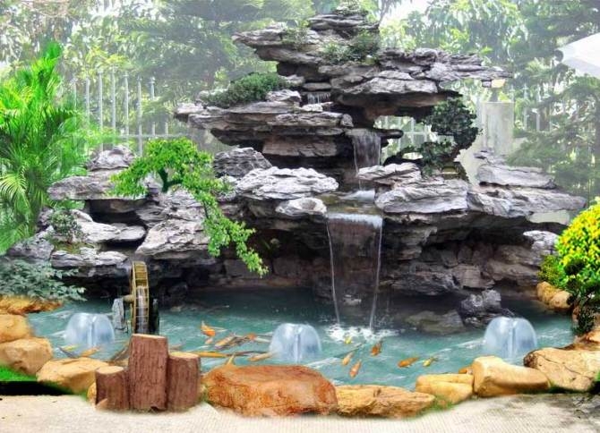 自制庭院简易鱼池步骤 庭院鱼池制作过程